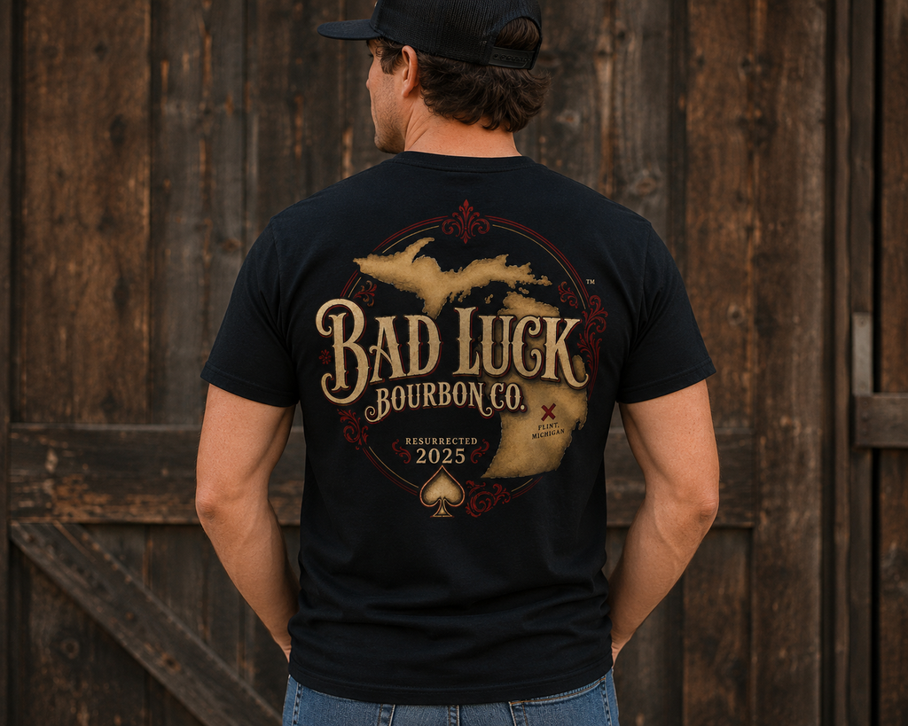 Bad Luck Bourbon Co. Flint Michigan Tee